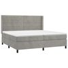 vidaXL Cama box spring colch&oacute;n y LED terciopelo gris claro 200x200 cm