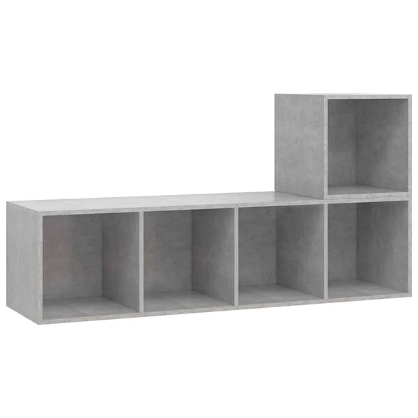vidaXL Set de muebles de salón 2 pzas madera ingeniería gris hormigón