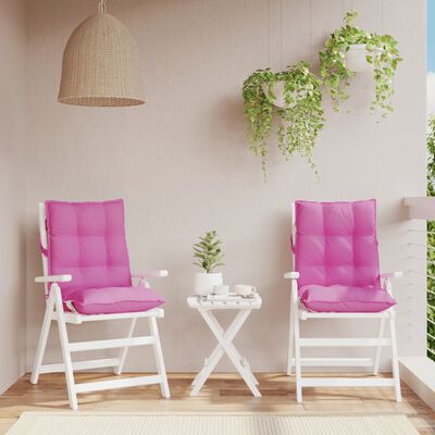 vidaXL Cojines para silla con respaldo bajo 2 uds tela Oxford rosa