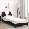 vidaXL Estructura de cama Viana sin colch&oacute;n cuero sint&eacute;tico negro blanco 90x200 cm