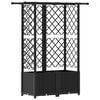 vidaXL Cama elevada con trellis y techo Negro 124,5 x 40 x 138 cm PP