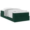 vidaXL Estructura de cama otomana con colch&oacute;n terciopelo verde oscuro