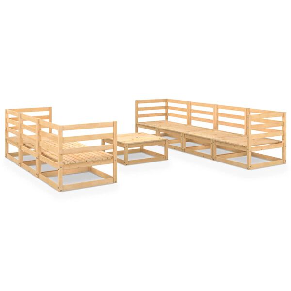 vidaXL Juego de muebles de jard&iacute;n 8 piezas madera maciza de pino