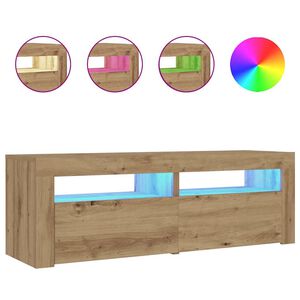 vidaXL Mesitas de noche luces LEDs 2 uds roble artesanal 60x35x40 cm
