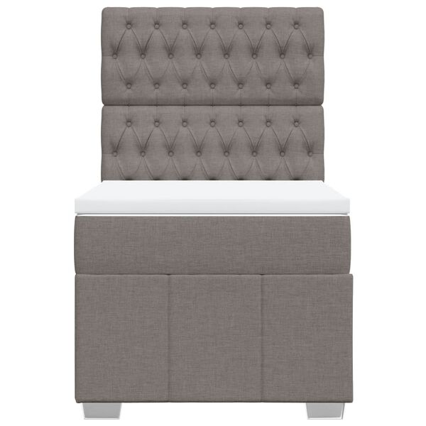 vidaXL Cama box spring con colch&oacute;n tela gris taupe 90x190 cm