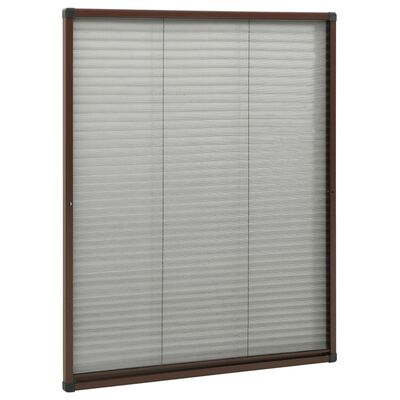 vidaXL Mosquitera plisada para ventanas aluminio marrón 80x100 cm