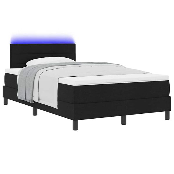 vidaXL Cama tipo Box Spring con colch&oacute;n Negro 120 x 190 cm tela