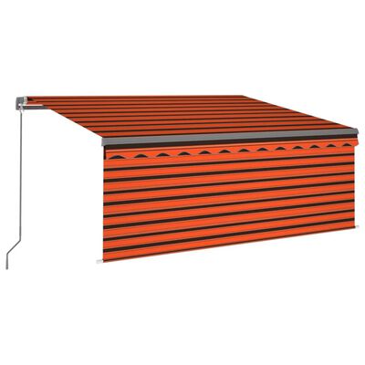 vidaXL Toldo retráctil manual con persiana y LED naranja/marrón 3x2,5m