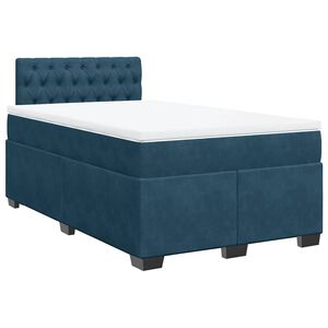 vidaXL Cama box spring con colch&oacute;n terciopelo azul oscuro 120x200 cm