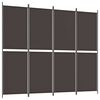 vidaXL Biombo divisor de 4 paneles de tela marr&oacute;n 200x220 cm