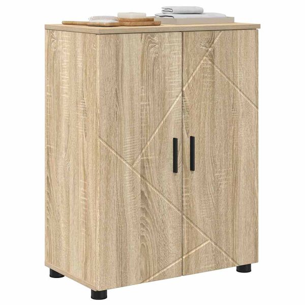 vidaXL Gabinete de Ba&ntilde;o con puerta Roble Sonoma 60 x 35 x 80 cm