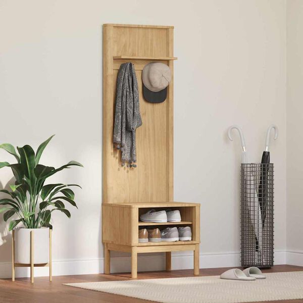 vidaXL Mueble de recibidor FLORO Marr&oacute;n cera 50 x 40 x 158 cm