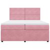 vidaXL Cama box spring con colch&oacute;n terciopelo rosa 200x200 cm