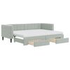 vidaXL Sof&aacute; cama nido con cajones terciopelo gris claro 80x200 cm