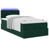 vidaXL Estructura de cama otomana con colch&oacute;n terciopelo verde oscuro