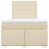 vidaXL Cama box spring con colch&oacute;n tela color crema 120x190 cm