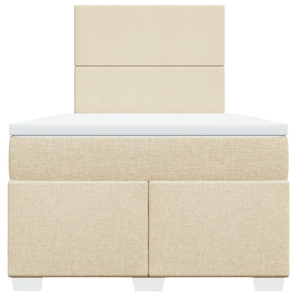 vidaXL Cama box spring con colch&oacute;n tela color crema 120x190 cm