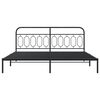 vidaXL Estructura cama sin colch&oacute;n con cabecero metal negro 200x200 cm