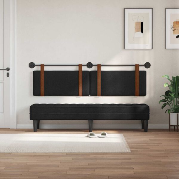 vidaXL Cabecera Colgante Liso Negro 170 x 55 x 5 cm PU antiguo