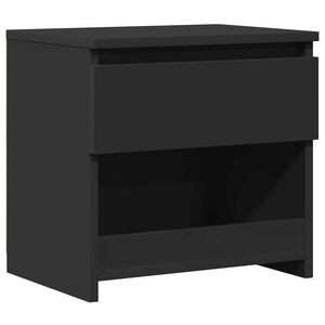 vidaXL Mesita de noche de madera contrachapada negro 40x30x39 cm
