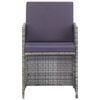 vidaXL Set de comedor de jardín 11 pzas y cojines ratán sintético gris