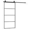 vidaXL Puerta corredera con set herrajes vidrio ESG aluminio 90x205 cm