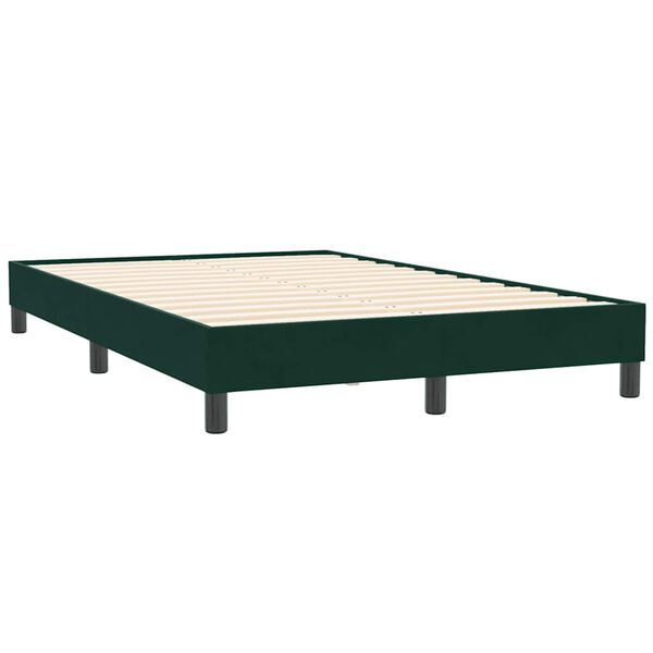 vidaXL Cama box spring sin colch&oacute;n terciopelo verde oscuro 120x210 cm