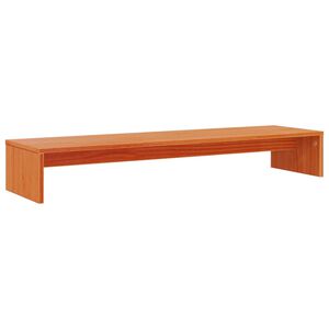 vidaXL Soporte de monitor madera maciza pino marr&oacute;n cera 100x27x15 cm