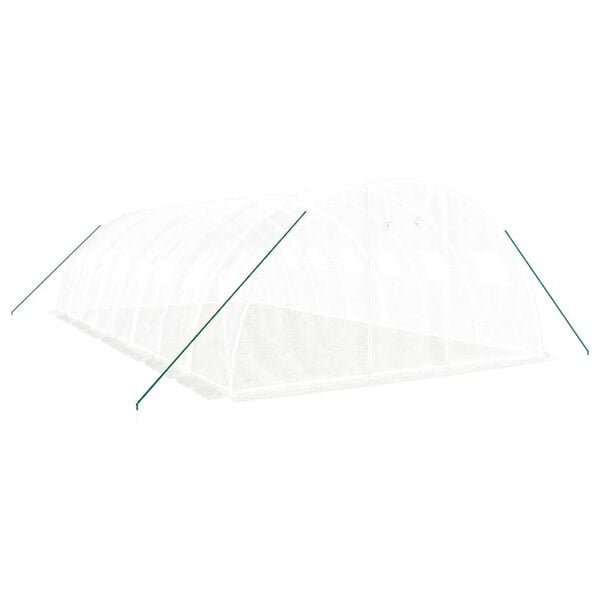 vidaXL Invernadero con estructura de acero blanco 32 m² 8x4x2 m
