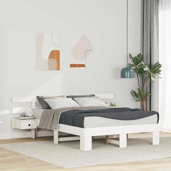 vidaXL Estructura de cama 140 x 190 cm Madera de pino macizo