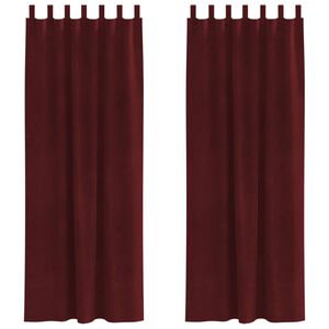 vidaXL Cortinas opacas 2 pcs Rojo vino 140 x 245 cm Terciopelo
