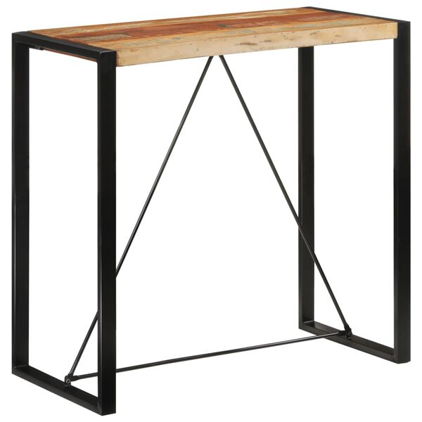 vidaXL Mesa alta de bar madera maciza reciclada 110x55x110 cm