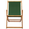 vidaXL Silla de playa plegable madera de eucalipto y tela verde