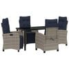 vidaXL Conjunto de Comedor de Jard&iacute;n 5 uds. Gris rat&aacute;n sint&eacute;tico