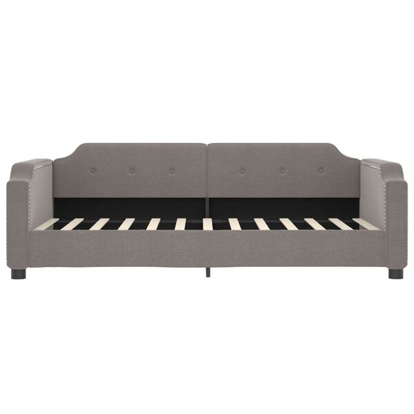 vidaXL Sof&aacute; cama sin colch&oacute;n tela gris taupe 100x200 cm