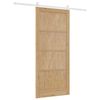 vidaXL Puerta Corredera Marr&oacute;n 93 x 211 cm Madera de pino macizo