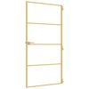 vidaXL Puerta interior dorada vidrio templado aluminio 102,5x201,5 cm