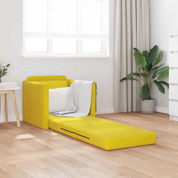 vidaXL Sofá cama Amarillo oscuro 74 x 77 x 81 cm Terciopelo