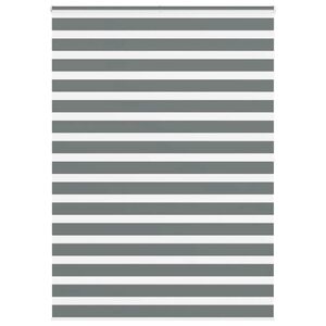 vidaXL Estor cebra gris oscuro tejido ancho 155,9 cm poli&eacute;ster