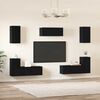 vidaXL Conjunto de mueble de TV 7 pcs Roble Negro Madera de ingenier&iacute;a