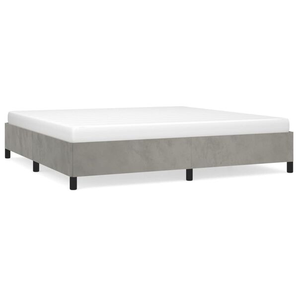 vidaXL Estructura de cama sin colch&oacute;n terciopelo gris claro 200x200 cm