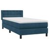 vidaXL Cama box spring con colch&oacute;n terciopelo azul oscuro 80x220 cm