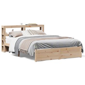 vidaXL Estructura de cama con cabecero madera maciza pino 140x190 cm