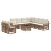 vidaXL Conjunto de sof&aacute;s de jard&iacute;n 10 pcs Beige rat&aacute;n sint&eacute;tico