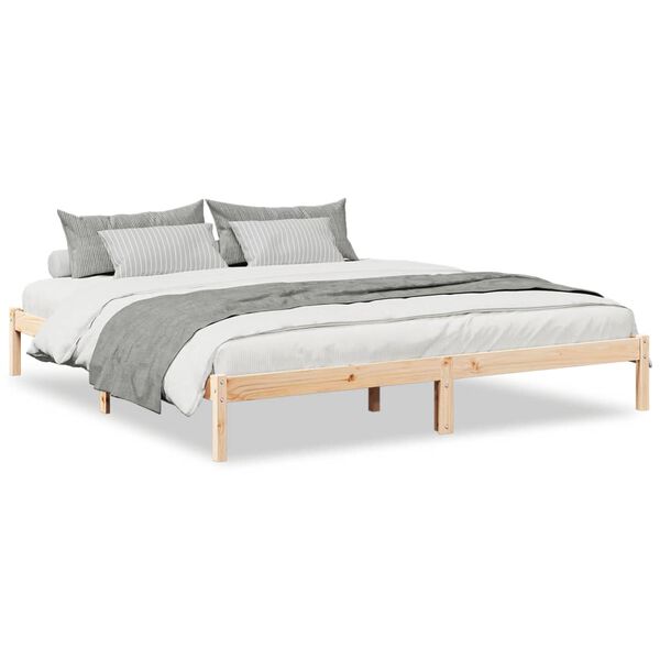 vidaXL Cama extralarga sin colch&oacute;n madera maciza de pino 200x220 cm