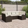 vidaXL Conjunto de sofá de jardín 6 pcs Marrón Rattan de Poliéster