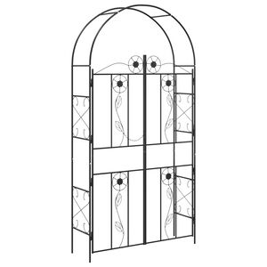 vidaXL Arco de jard&iacute;n Negro 115 x 37 x 226 cm Acero