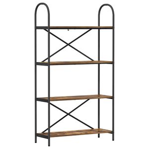 vidaXL Estante de libros 4 niveles 80 x 30 x 146 cm Roble ahumado