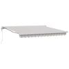 vidaXL Toldo retr&aacute;ctil Gris claro y blanco. 350 x 250 cm Tela y Metal