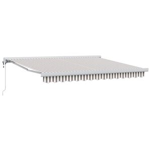 vidaXL Toldo retr&aacute;ctil Gris claro y blanco. 350 x 250 cm Tela y Metal